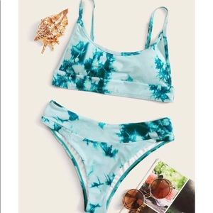 turquoise tie dye SHEIN bikini